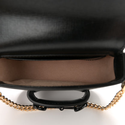 Gucci Azalea Calfskin Web Monochrome Horsebit 1955 Wallet On Strap Black 5 of 10