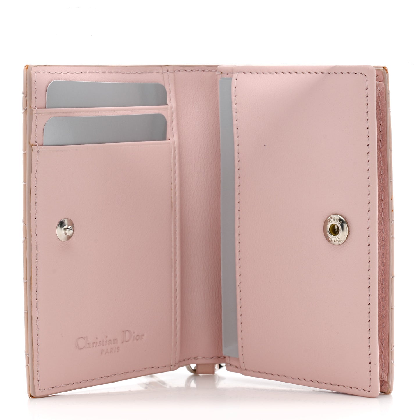 Patent Cannage Lady Dior Bloom Card Holder Rose Clair