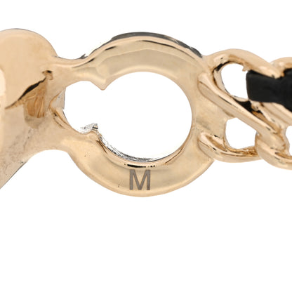 Chanel Crystal Pearl Coco Heart Chain Cuff Bracelet M Pink 5 of 6