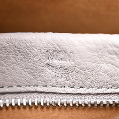 MCM Calfskin Ottomar Monogram Sarah Medium Hobo Dove Grey 6 of 9