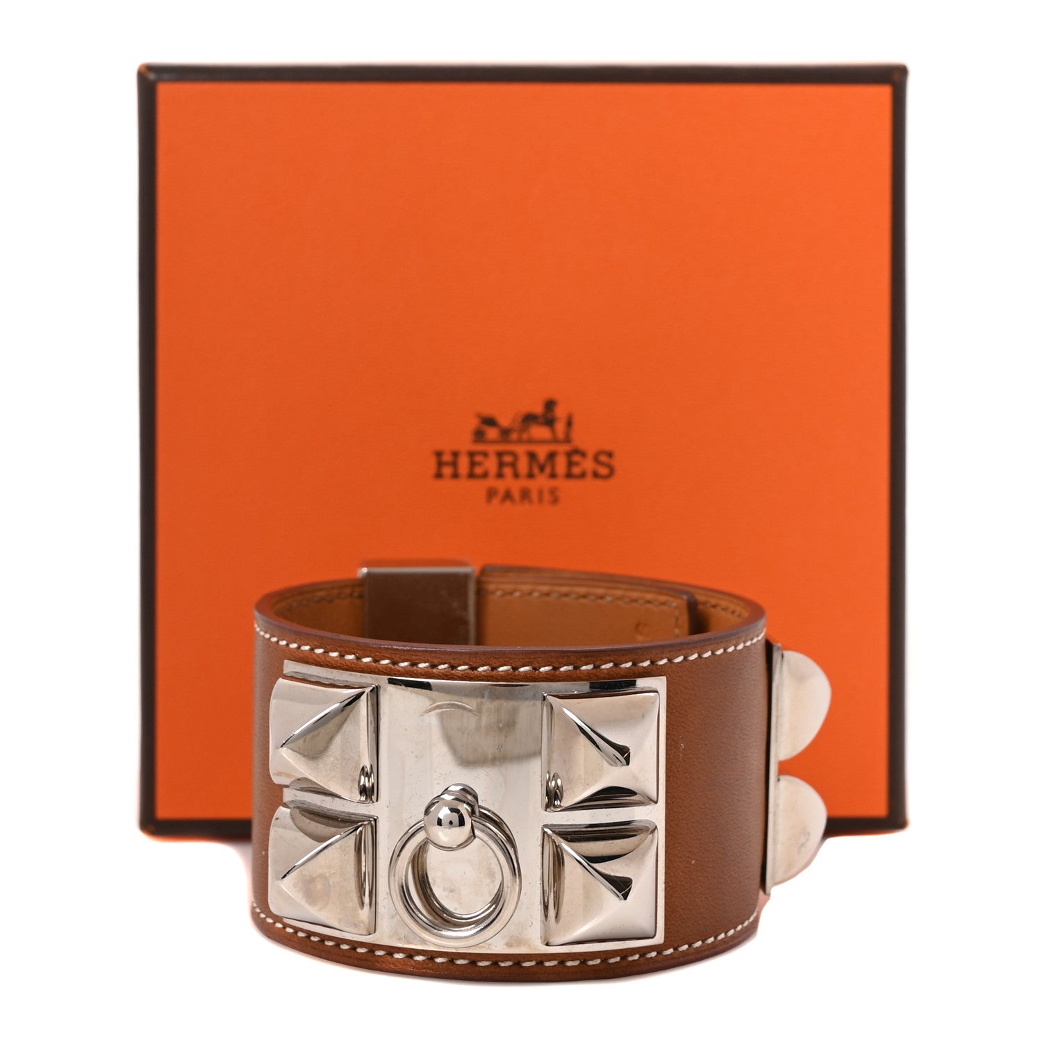 Hermes Barenia Collier De Chien CDC Bracelet S Fauve 6 of 6