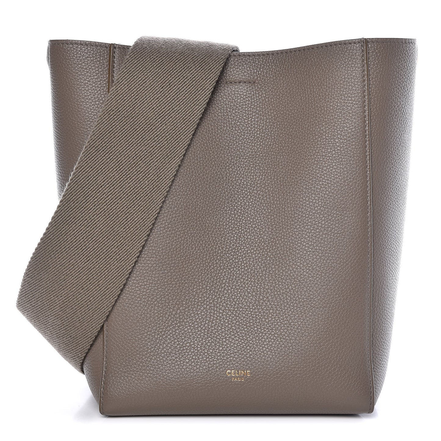 Soft Grained Calfskin Small Sangle Bucket Bag Taupe