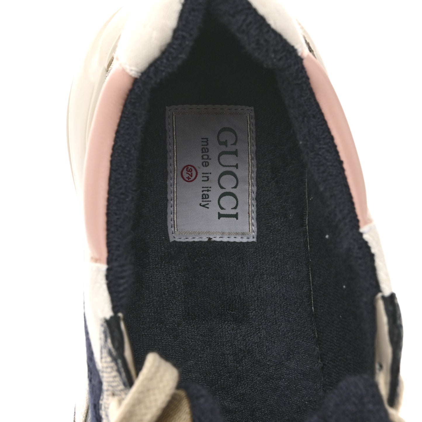 GG Supreme Monogram Mix Monogram Womens Rhyton Sneakers 37.5 London Blue Beige Pale Pink