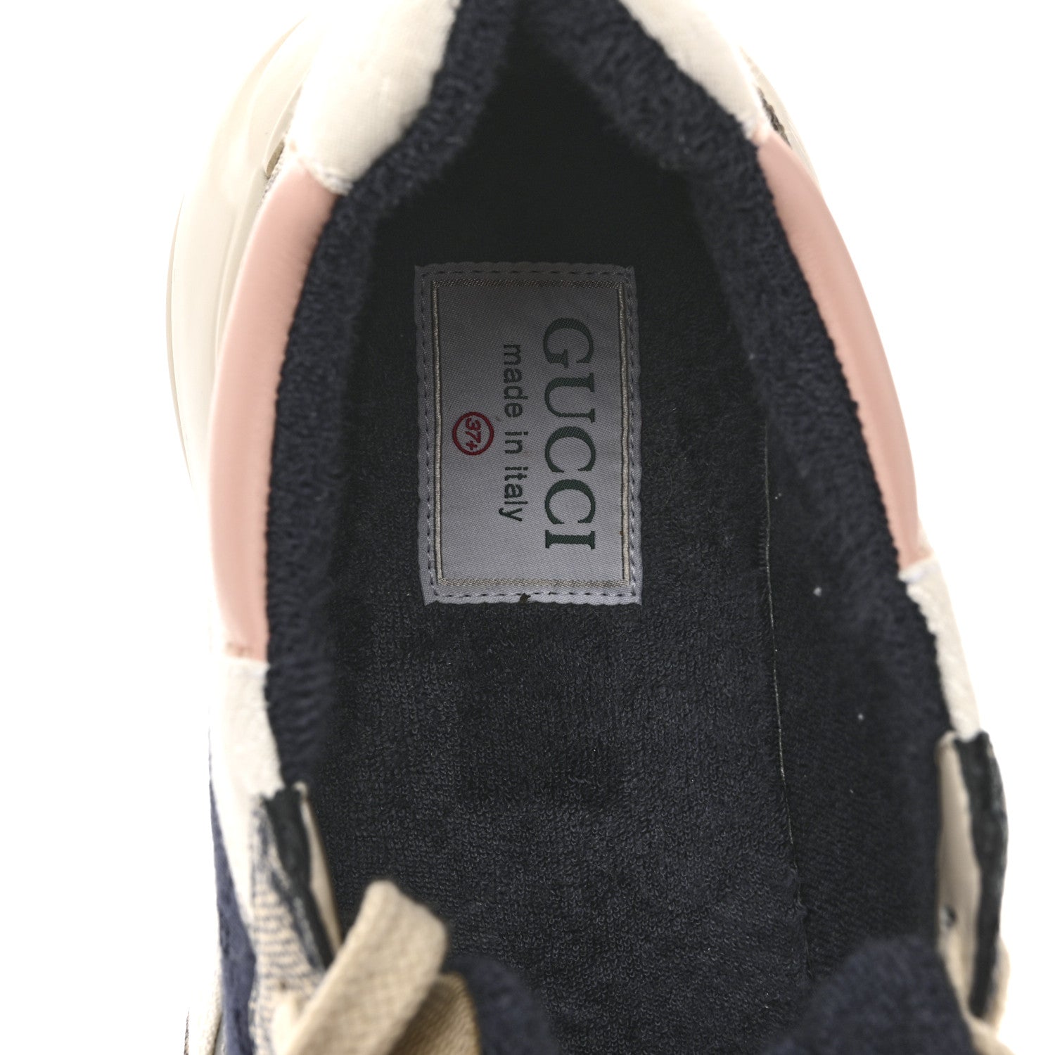 Gucci GG Supreme Monogram Mix Monogram Womens Rhyton Sneakers 37.5 London Blue Beige Pale Pink 7 of 12