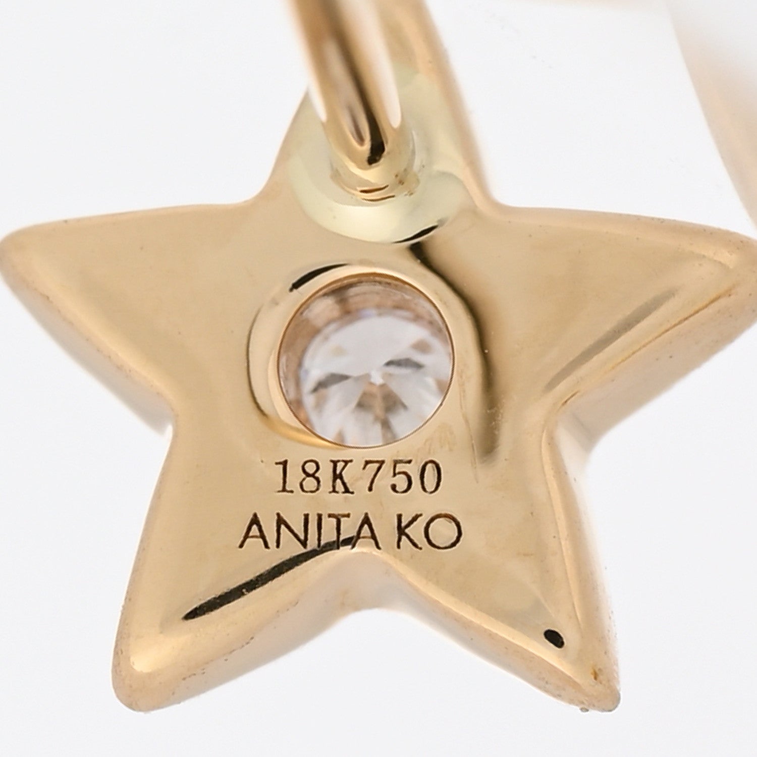Anita Ko 18K Yellow Gold Diamond Small Star Stud Earrings 5 of 5