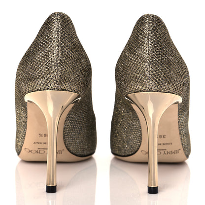 Jimmy Choo Glitter Fabric Romy 85 Pumps 36.5 Light Bronze 5 of 11