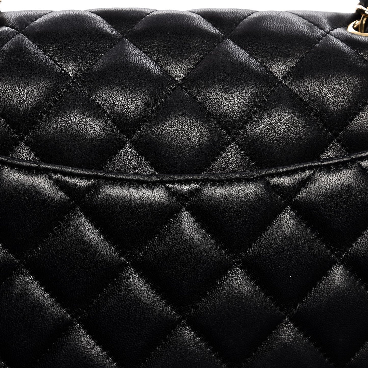 Lambskin Quilted Jumbo Single Flap Black