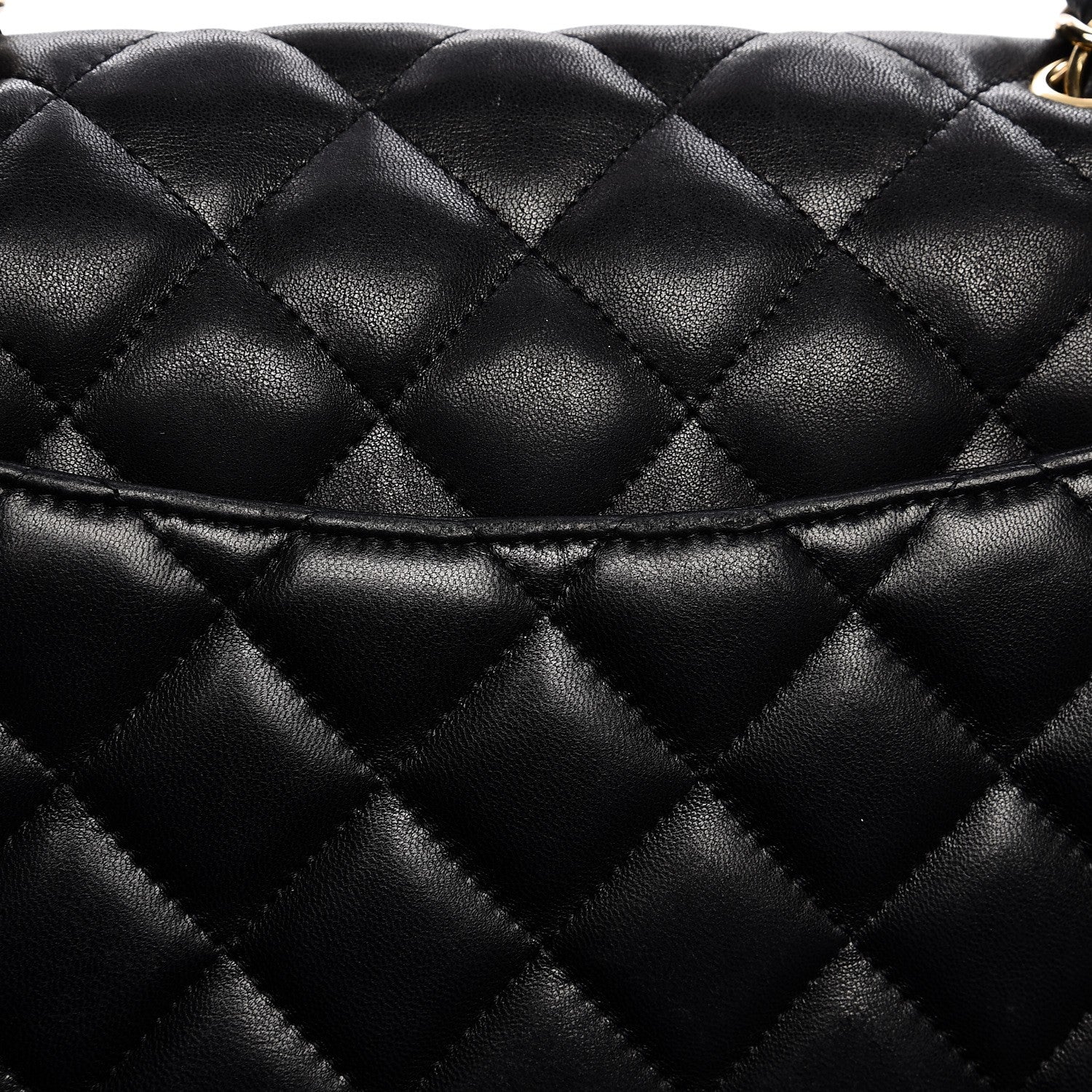 Chanel Lambskin Quilted Jumbo Single Flap Black 13 of 18