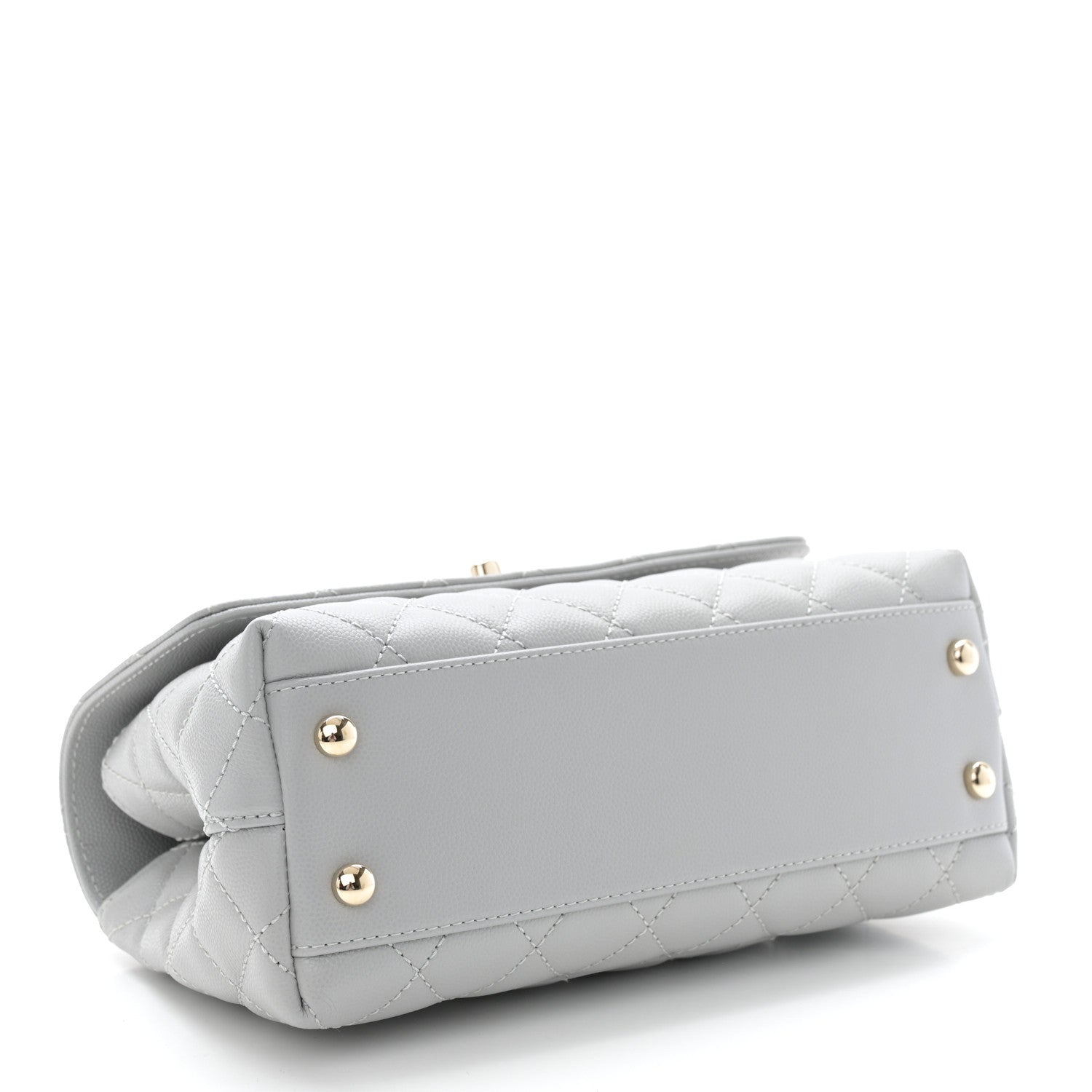Chanel Caviar Quilted Mini Coco Handle Flap Light Grey 4 of 11