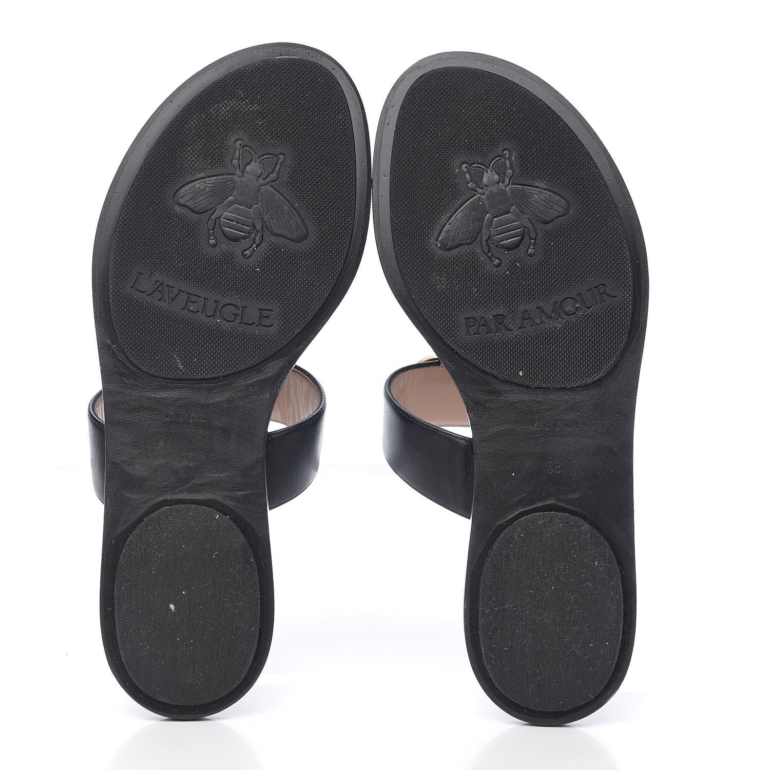 Gucci Calfskin GG Marmont Thong Sandals 38 Black 5 of 9