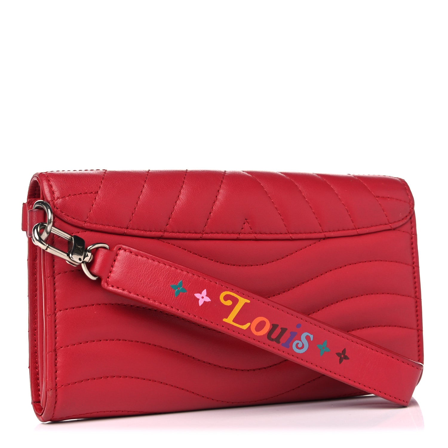 Louis Vuitton Calfskin Love Lock New Wave Long Wallet Red 3 of 14