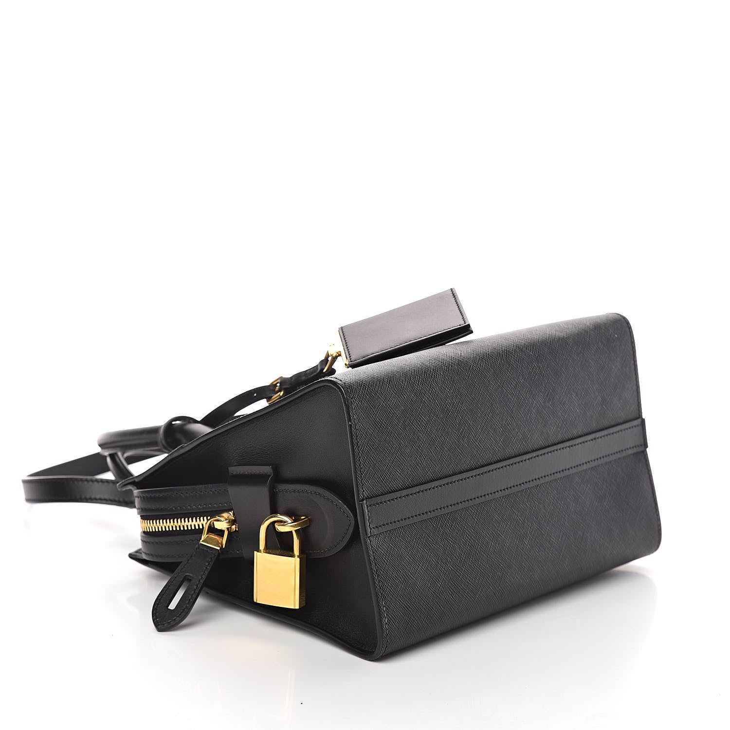 Prada Saffiano City Calfskin Small Esplanade Tote Black 4 of 9