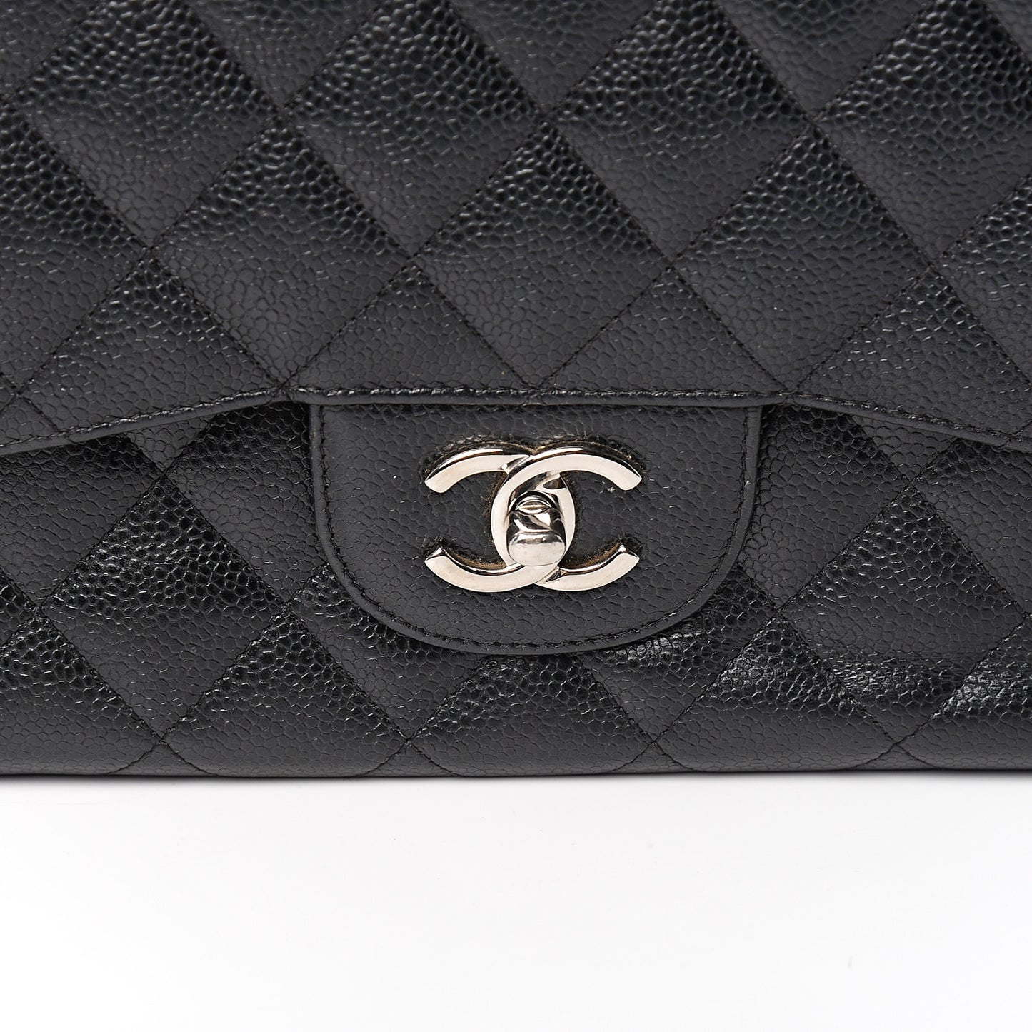 Caviar Quilted Jumbo Double Flap Black