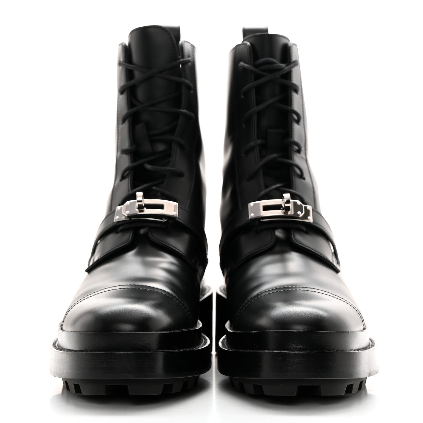 Glossed Calfskin Funk Ankle Boots 37 Black