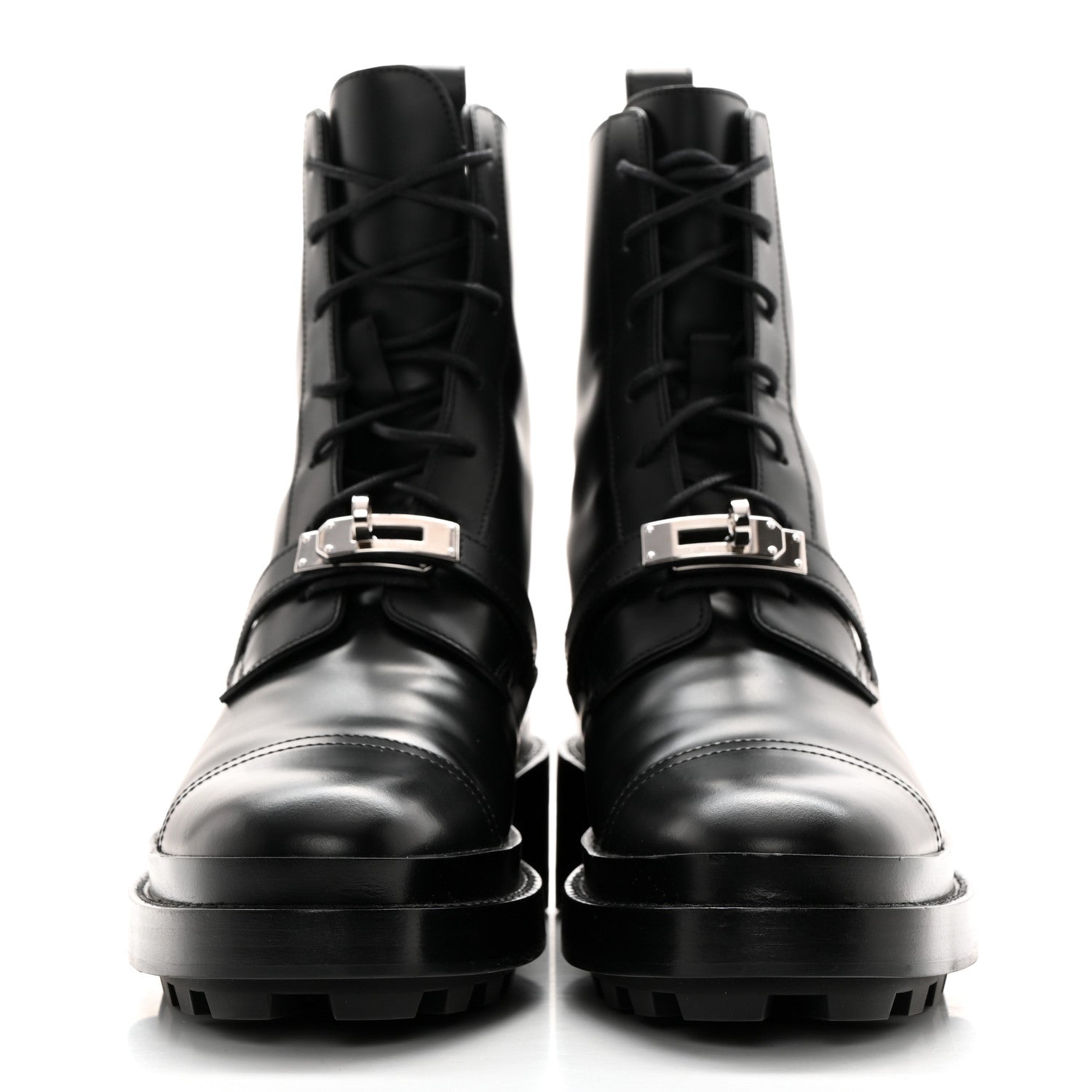 Hermes Glossed Calfskin Funk Ankle Boots 37 Black 2 of 9