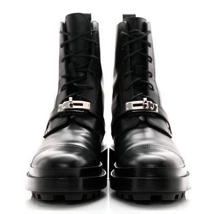 Hermes Glossed Calfskin Funk Ankle Boots 37 Black 2 of 9