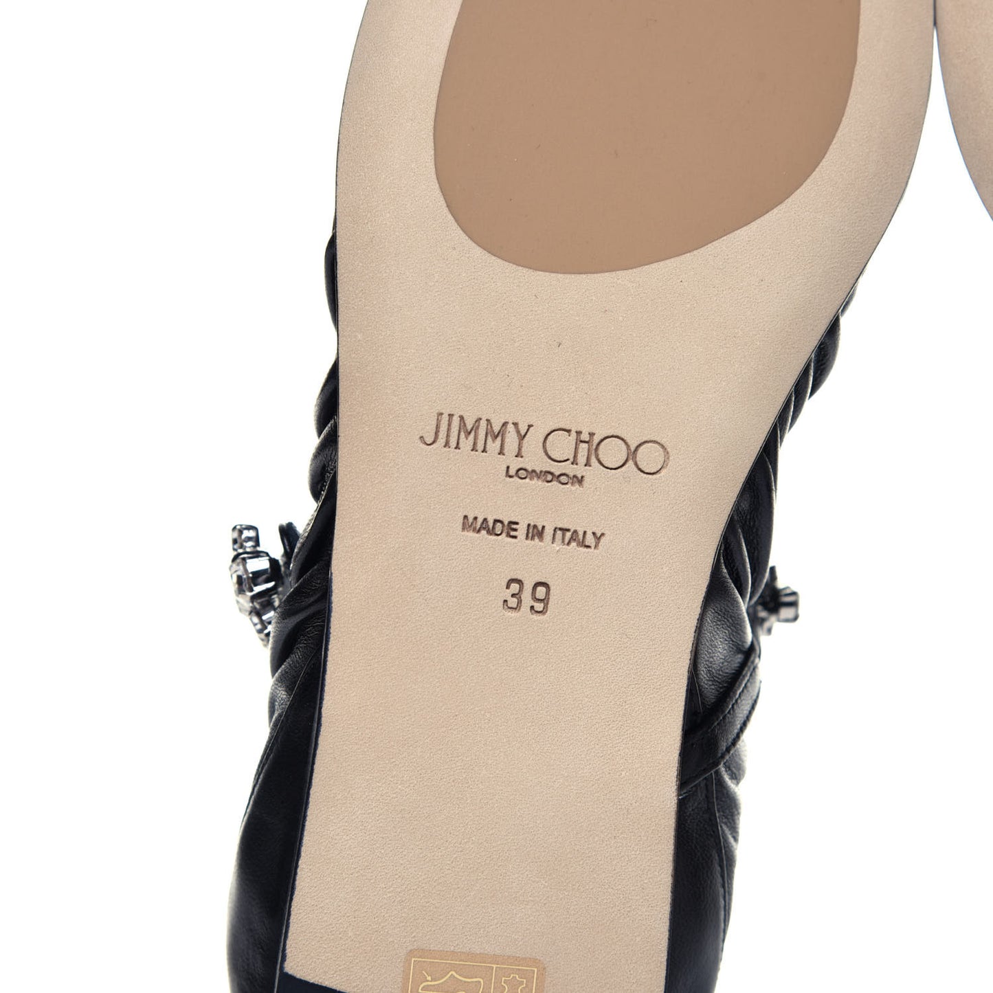 Lambskin Crystal Gai Flats 39 Black