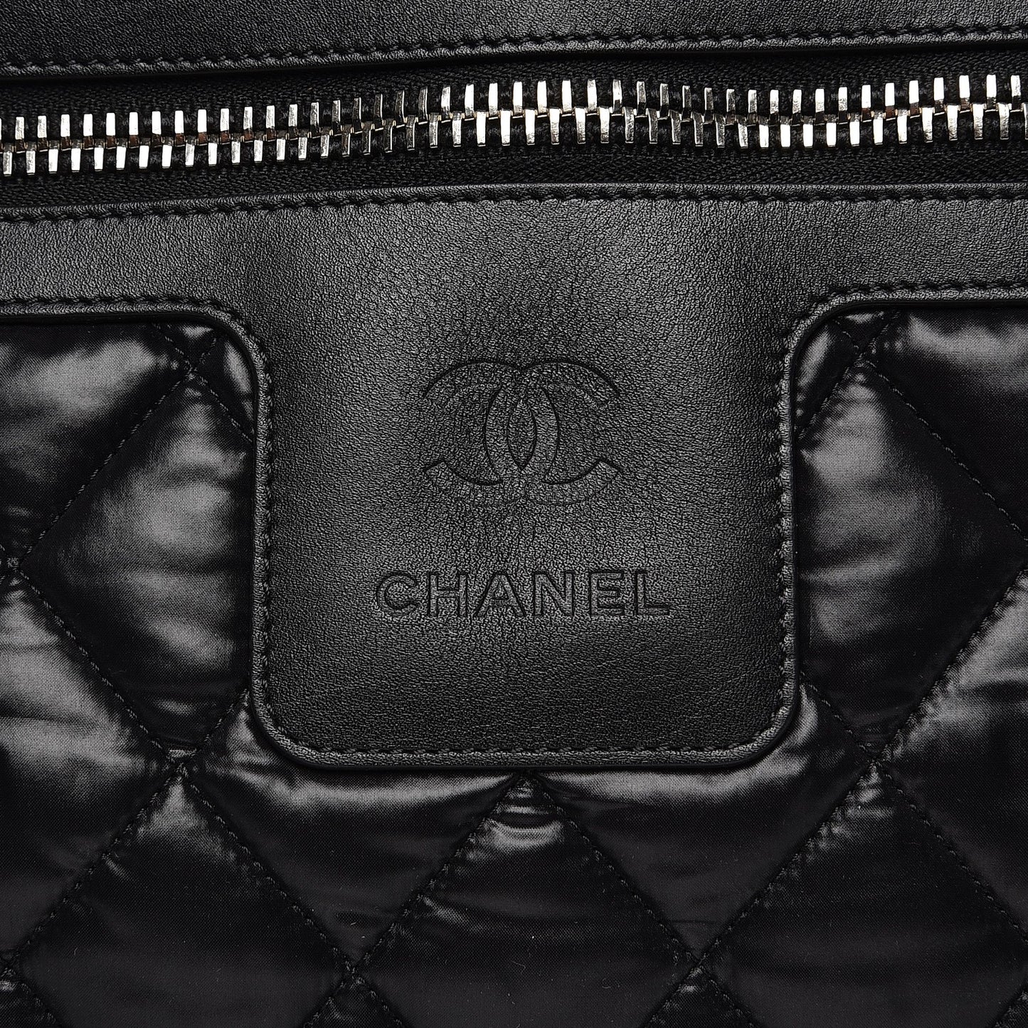 Nylon Quilted Large Coco Cocoon Tote Black