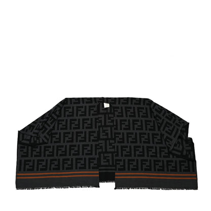 Fendi Wool Silk FF Poncho Black 2 of 4