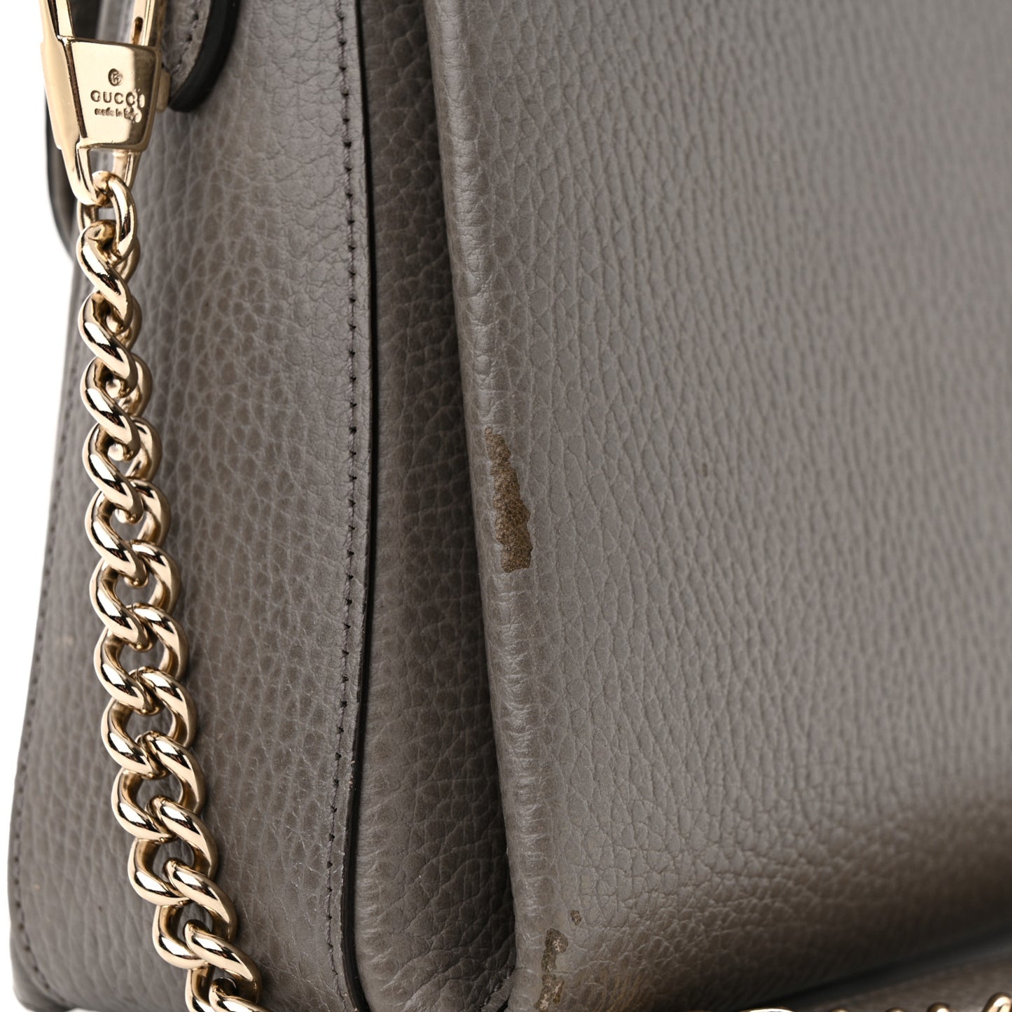 Dollar Calfskin Interlocking G Top Handle Shoulder Bag Loess