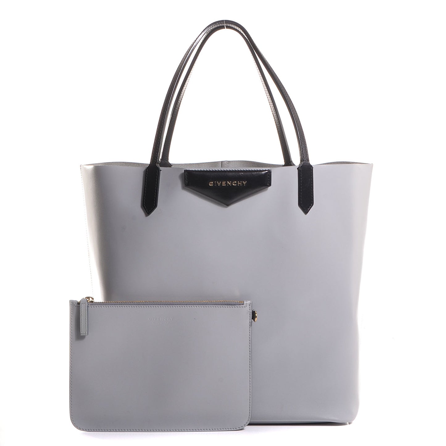 Calfskin Bi-Color Medium Antigona Tote Grey Black