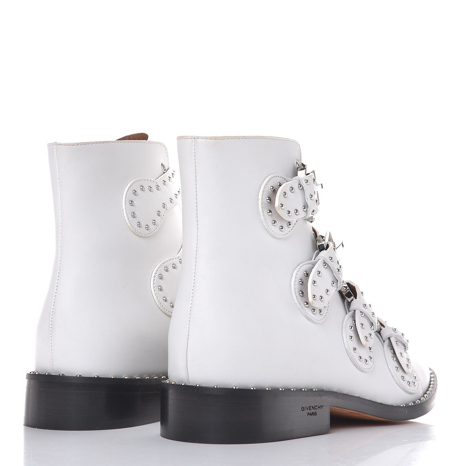 Givenchy Calfskin Studded Prue Buckle Bootie 38.5 White 4 of 12