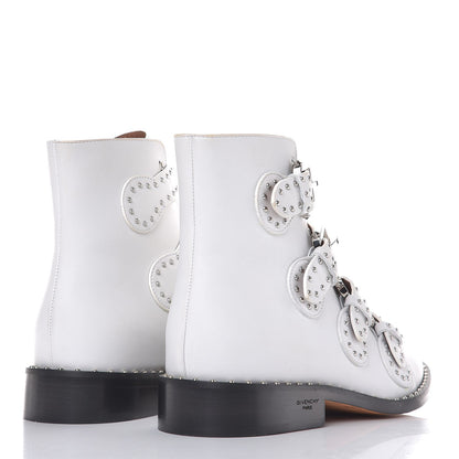 Givenchy Calfskin Studded Prue Buckle Bootie 38.5 White 4 of 12