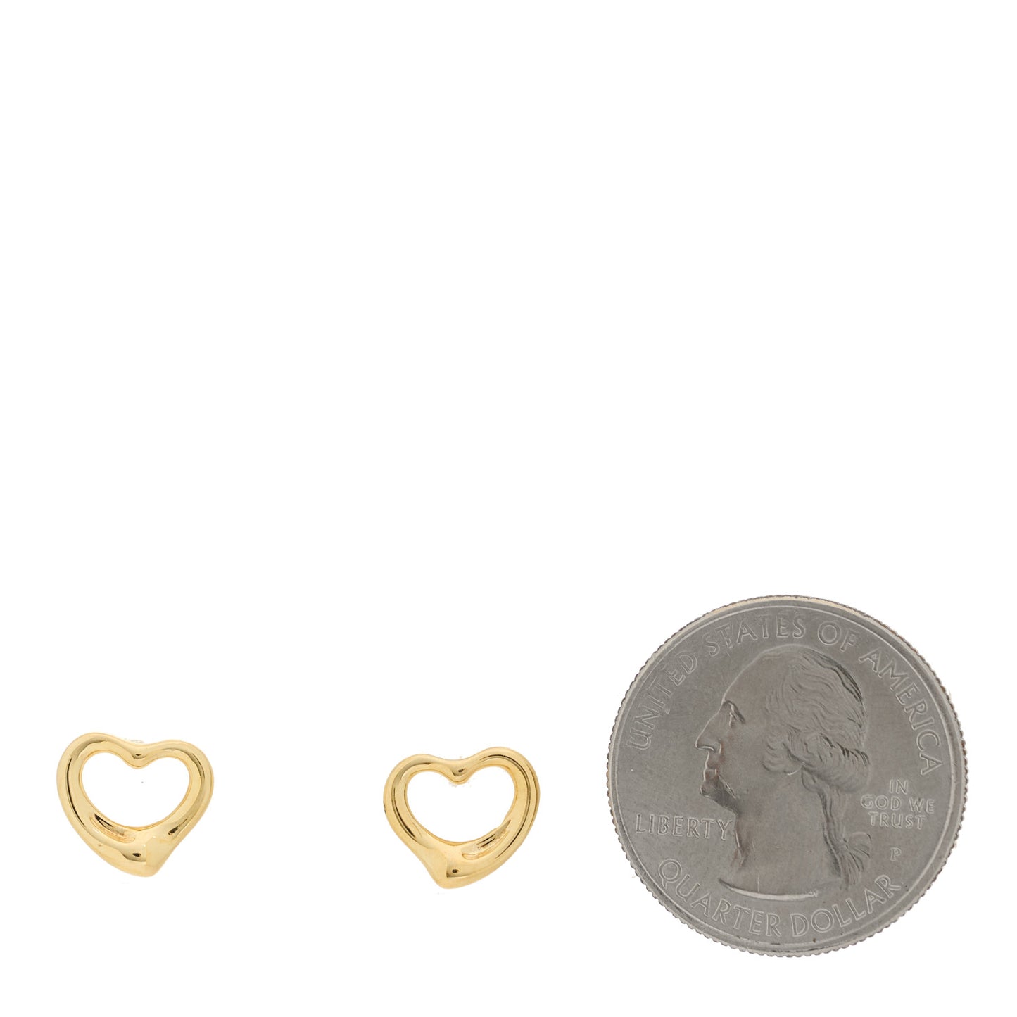 18K Yellow Gold 11mm Elsa Peretti Open Heart Earrings