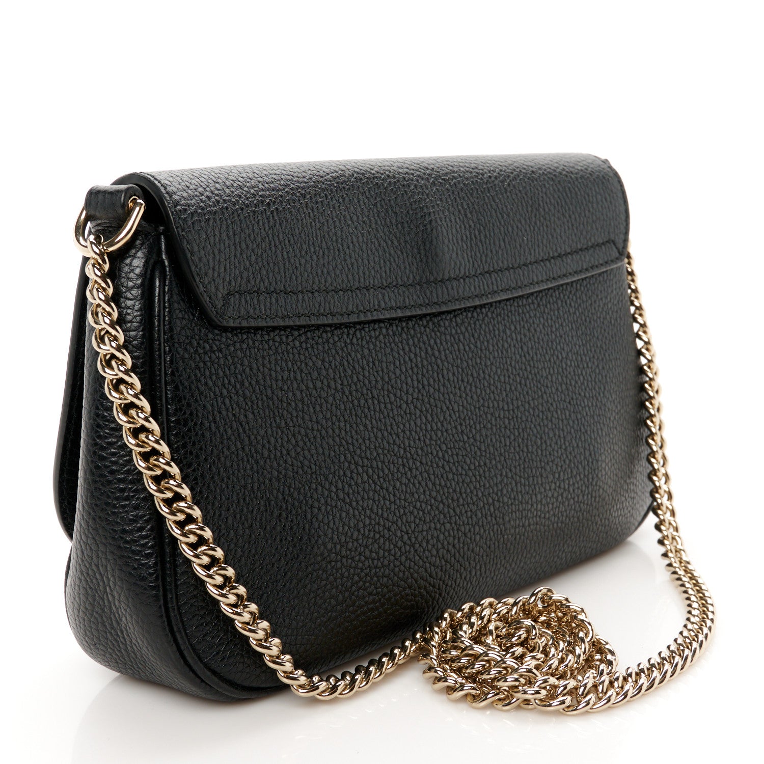 Gucci Pebbled Calfskin Medium Soho Flap Crossbody Black 3 of 11