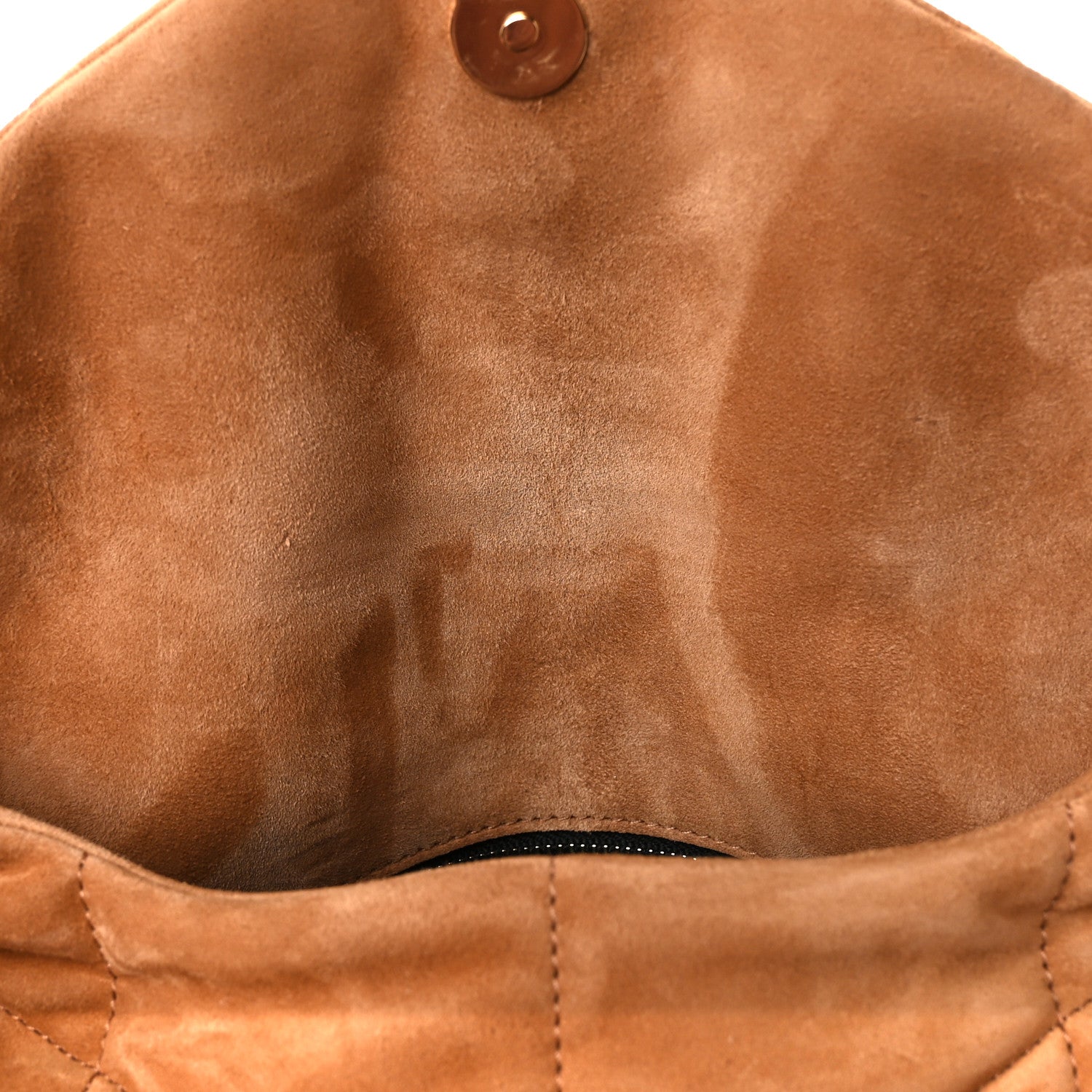 Saint Laurent Suede Calfskin Quilted Small Loulou Puffer Monogram Chain Satchel Cinnamon 12 of 12