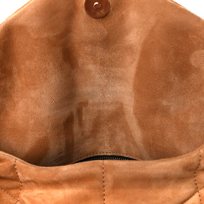 Saint Laurent Suede Calfskin Quilted Small Loulou Puffer Monogram Chain Satchel Cinnamon 12 of 12