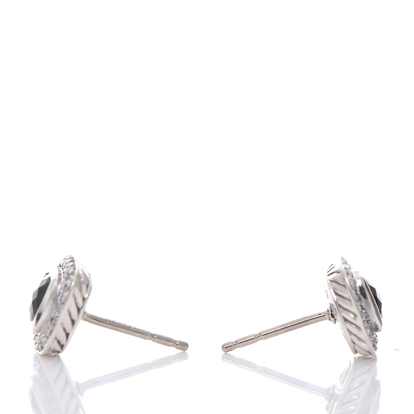 Sterling Silver Diamond Black Onyx 5mm Petite Albion Earrings