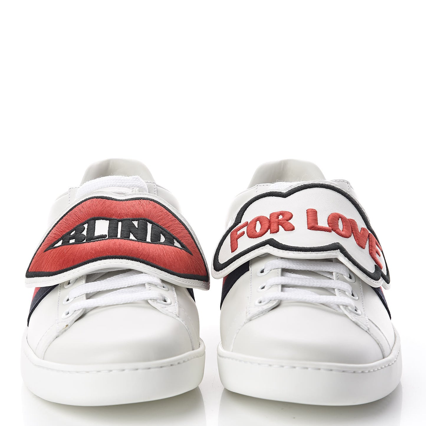Calfskin Ayers Blind For Love Embroidered Womens Ace Sneakers 39 White