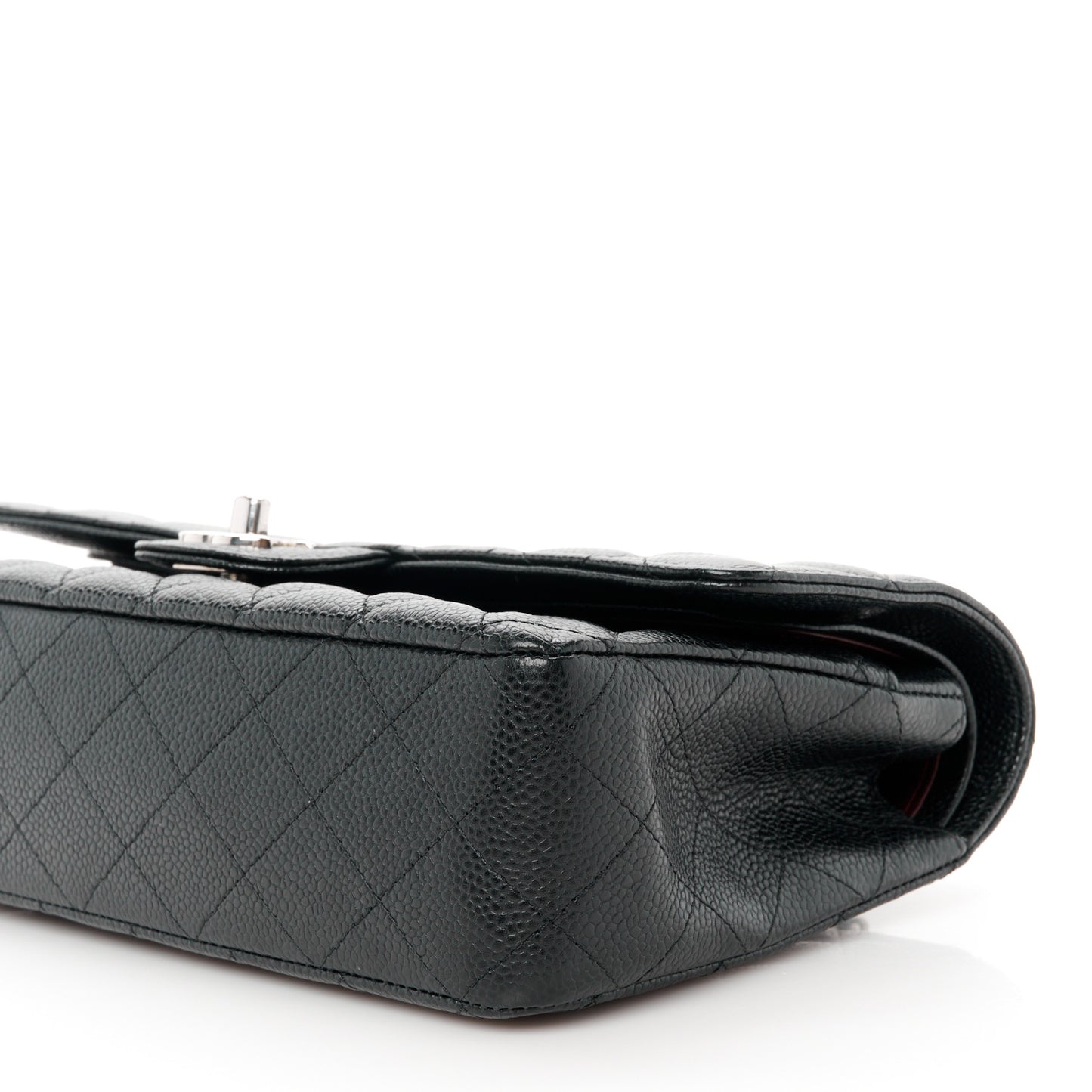 Caviar Quilted Medium Double Flap Black