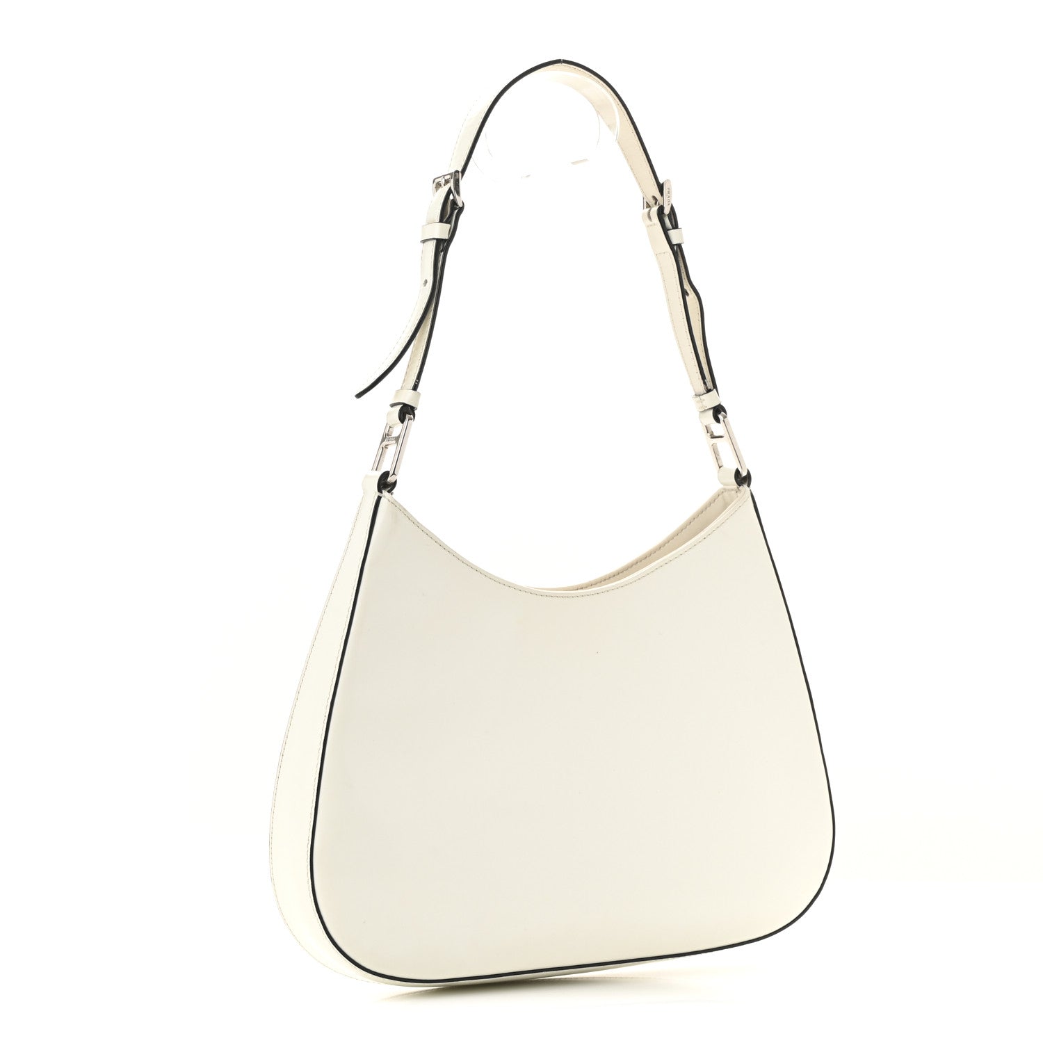 Prada Spazzolato Cleo Adjustable Strap Shoulder Bag White 1762176