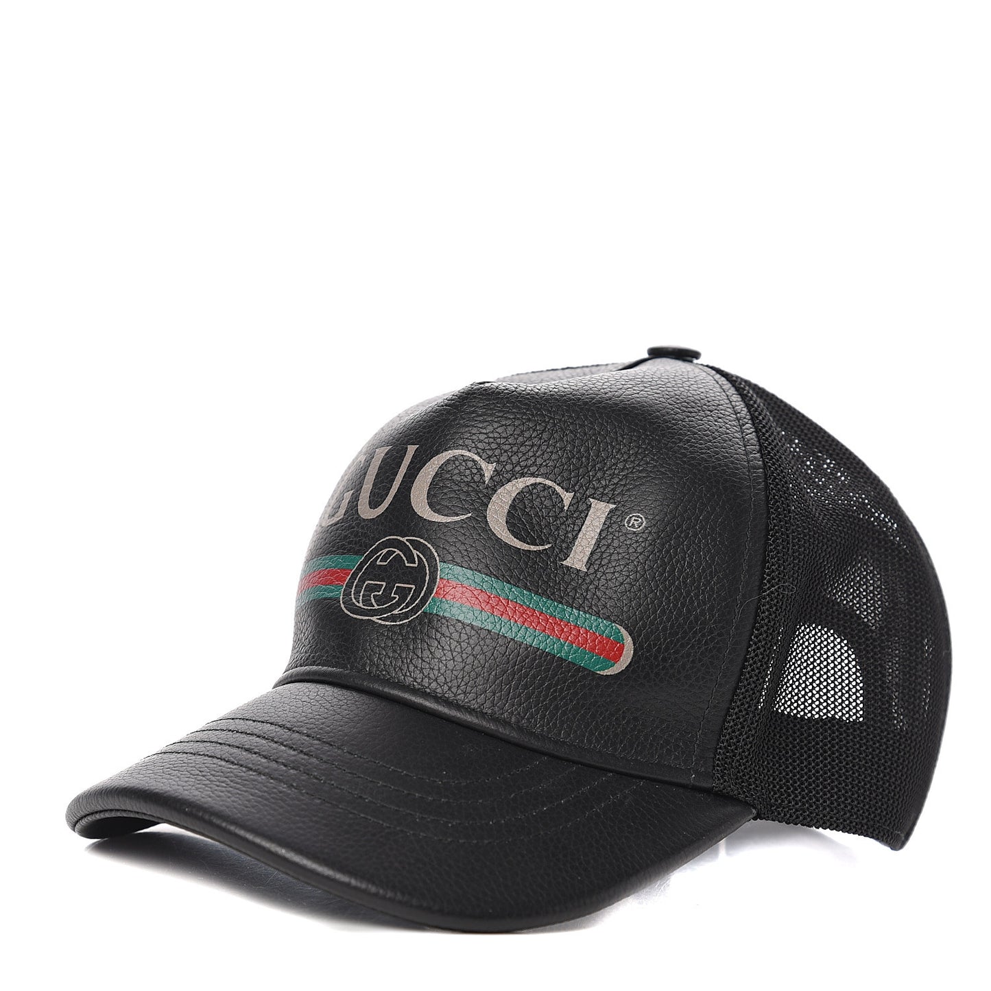 Grained Calfskin Logo Baseball Hat M 58 Black