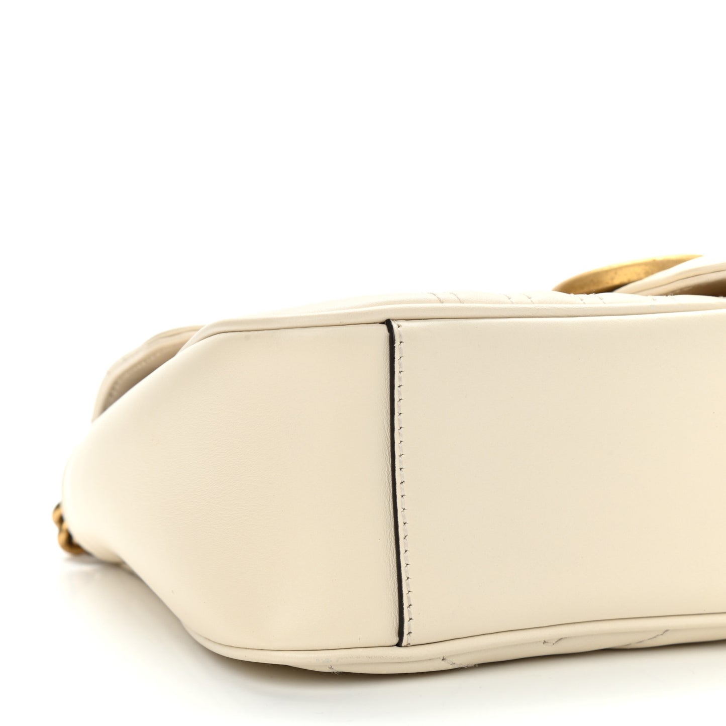 Calfskin Matelasse Small GG Marmont Shoulder Bag White