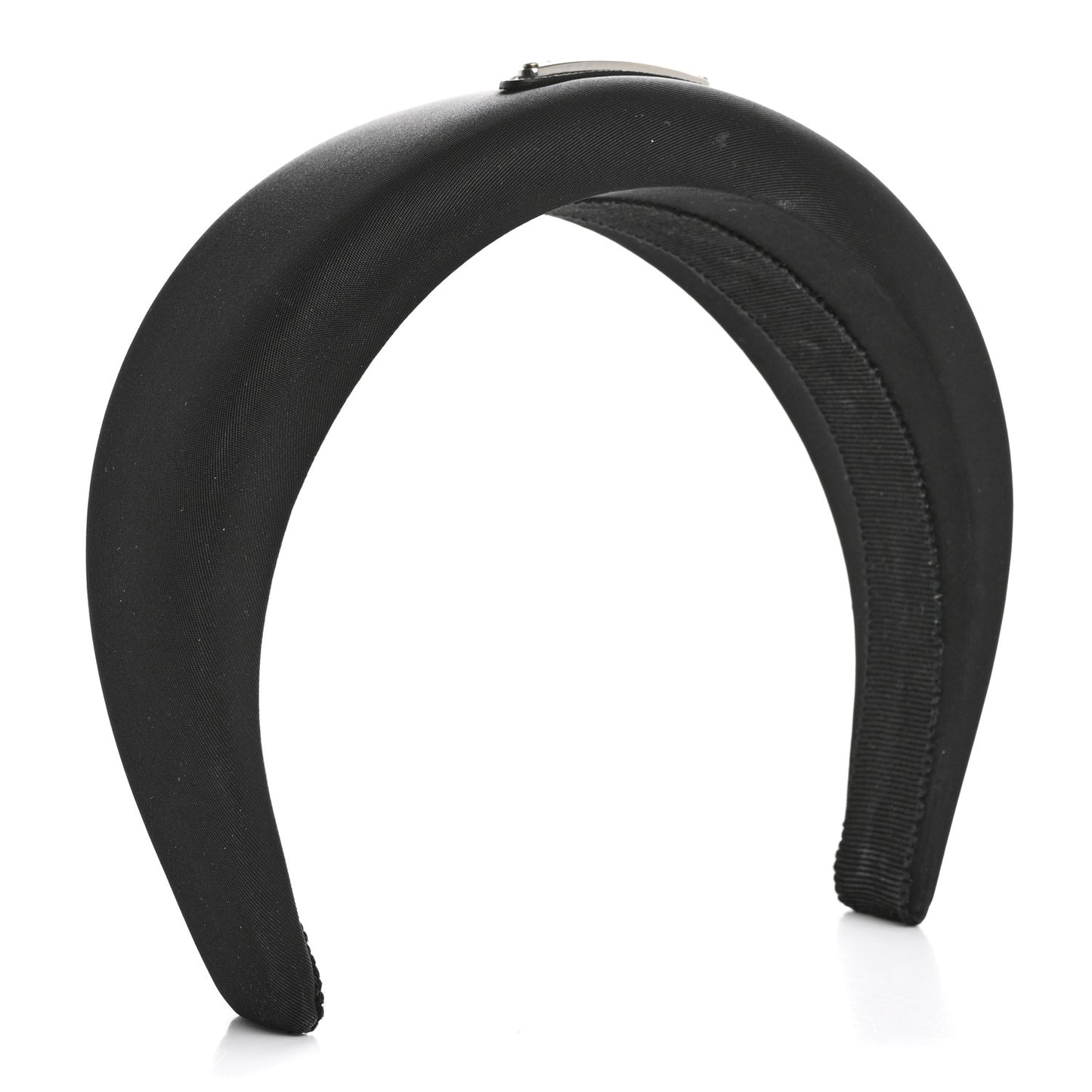Re-Nylon Metal Triangle Logo Headband Black