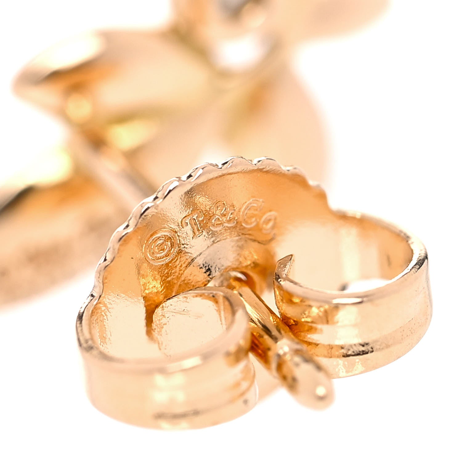 Tiffany 18K Rose Gold Diamond Paloma Picasso Olive Leaf Earrings 5 of 5