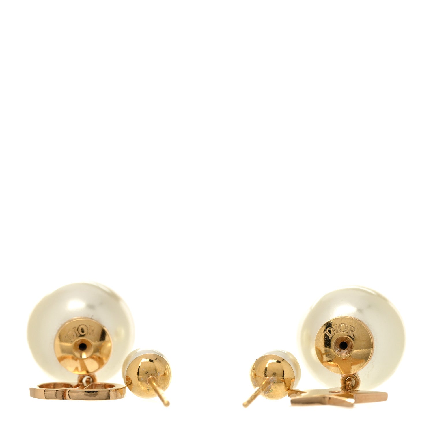 Christian Dior Pearl Mise En Dior Logo Tribal Earrings 3 of 4