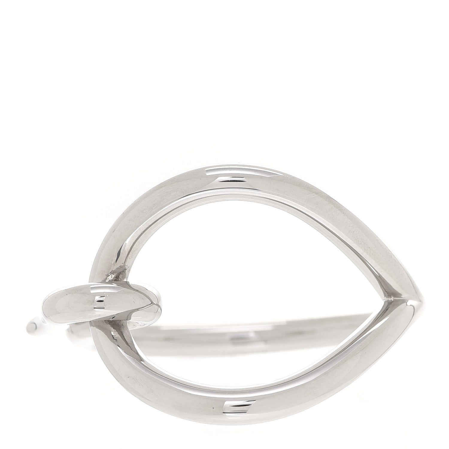 Hermes Palladium Knot Scarf Ring Silver 1 of 6