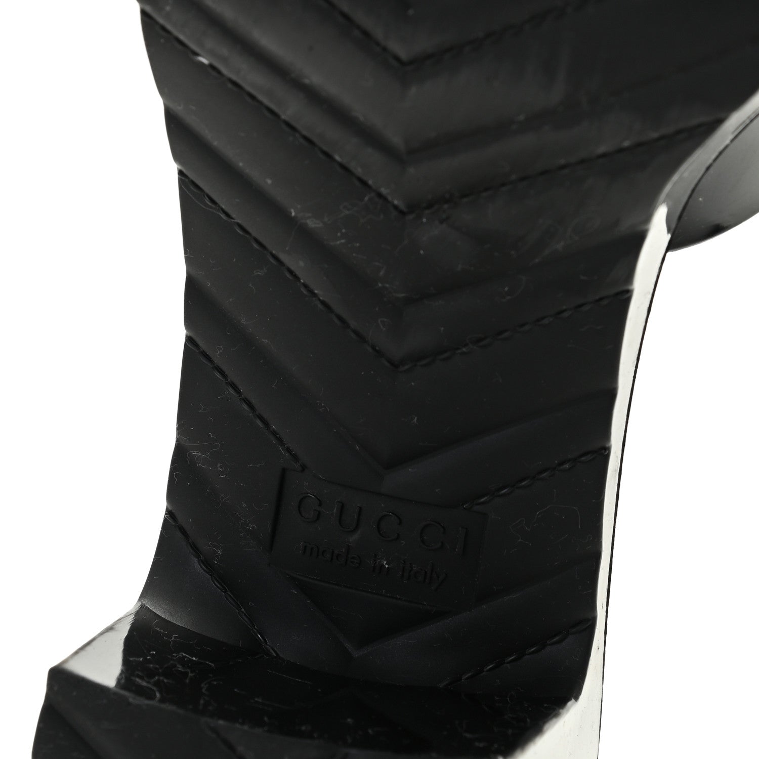 Gucci Rubber Gucci Logo Womens Platform 20/60mm Slide Sandals 41 Black 9 of 12