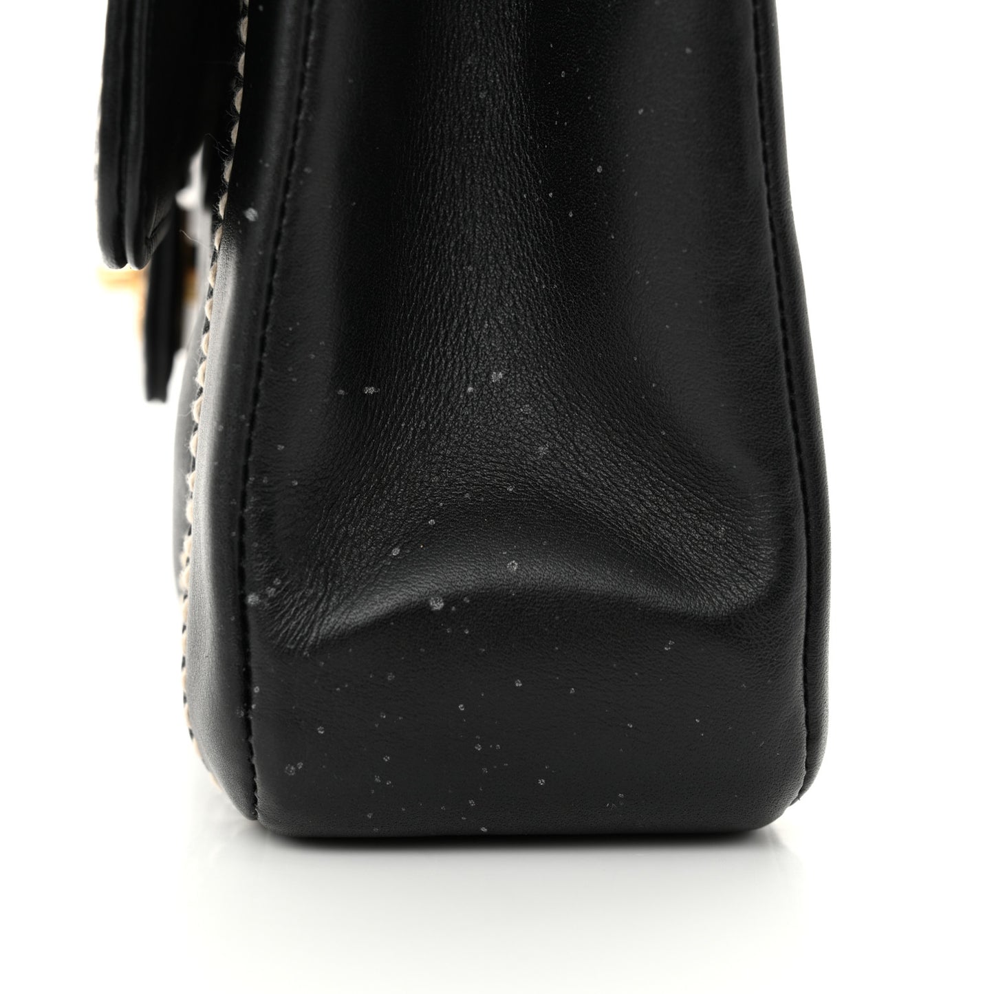 Calfskin Quilted Wild Stitch Flap Black