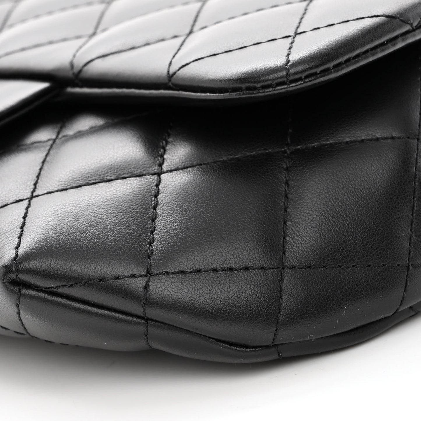 Calfskin Quilted CC Uniform Flap Belt Bag Black