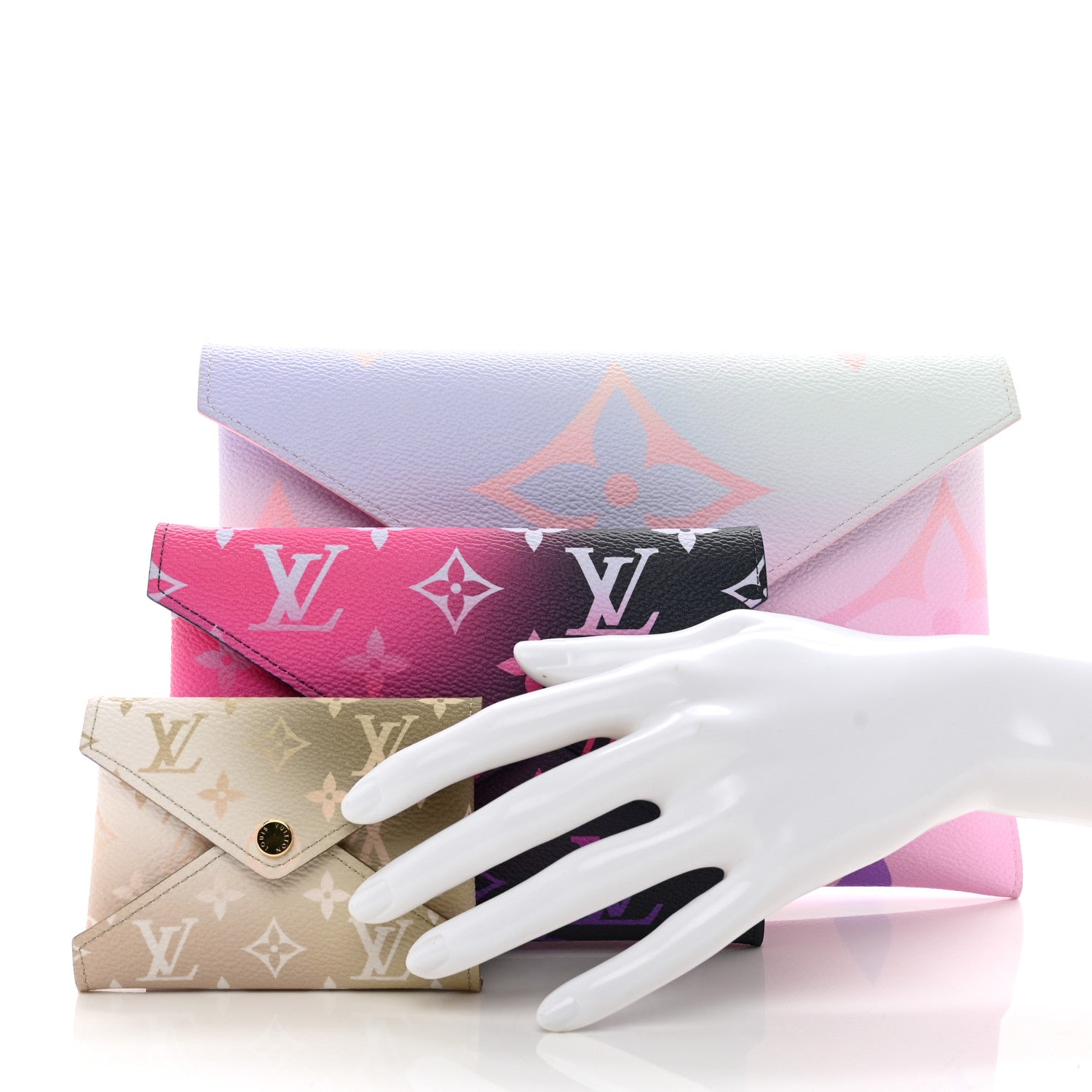 Louis Vuitton Monogram Giant Spring in the City Kirigami Pochette Set Sunrise Pastel Midnight Fuchsia Sunset Kaki 2 of 12