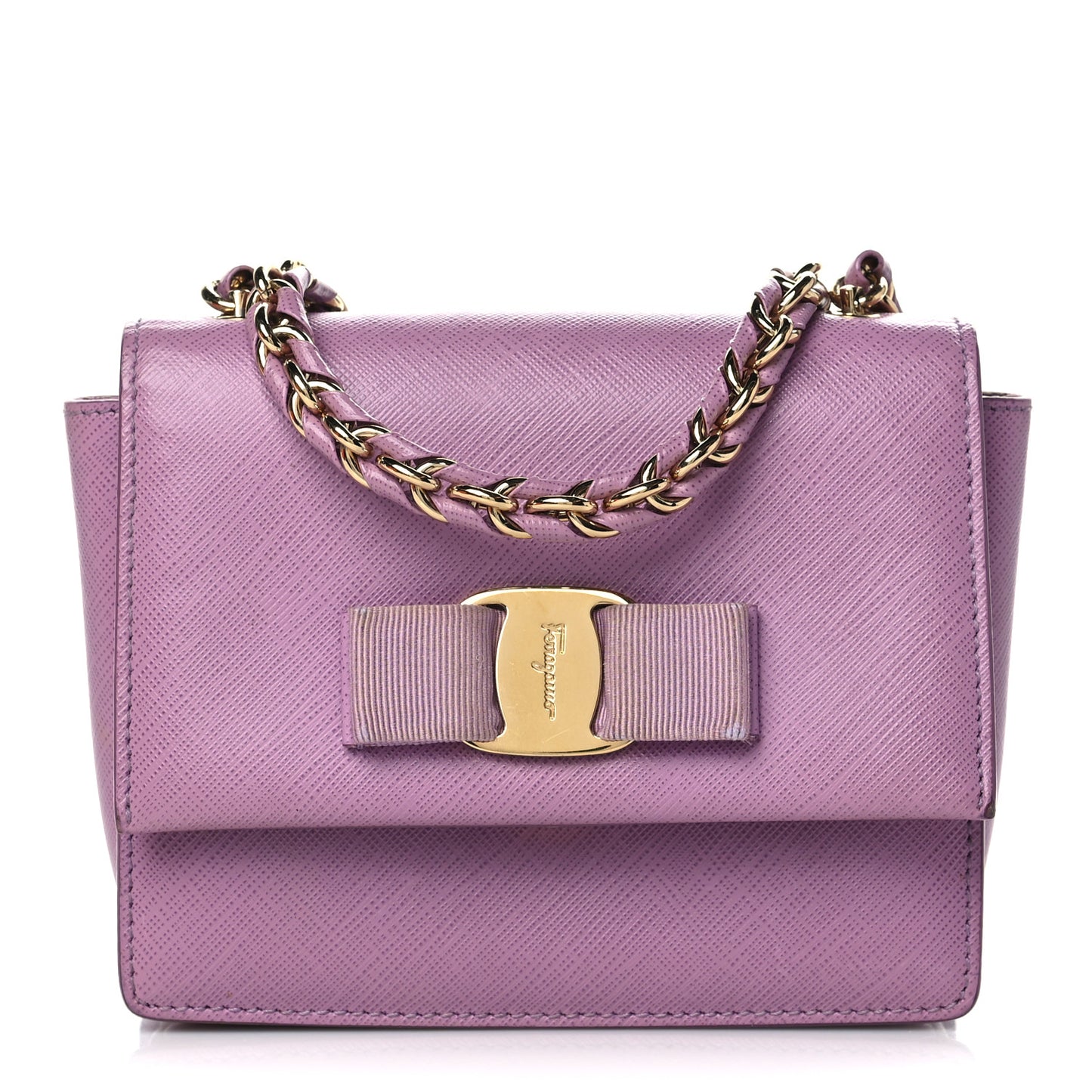 Printed Calfskin Ginny Crossbody Bag Purple