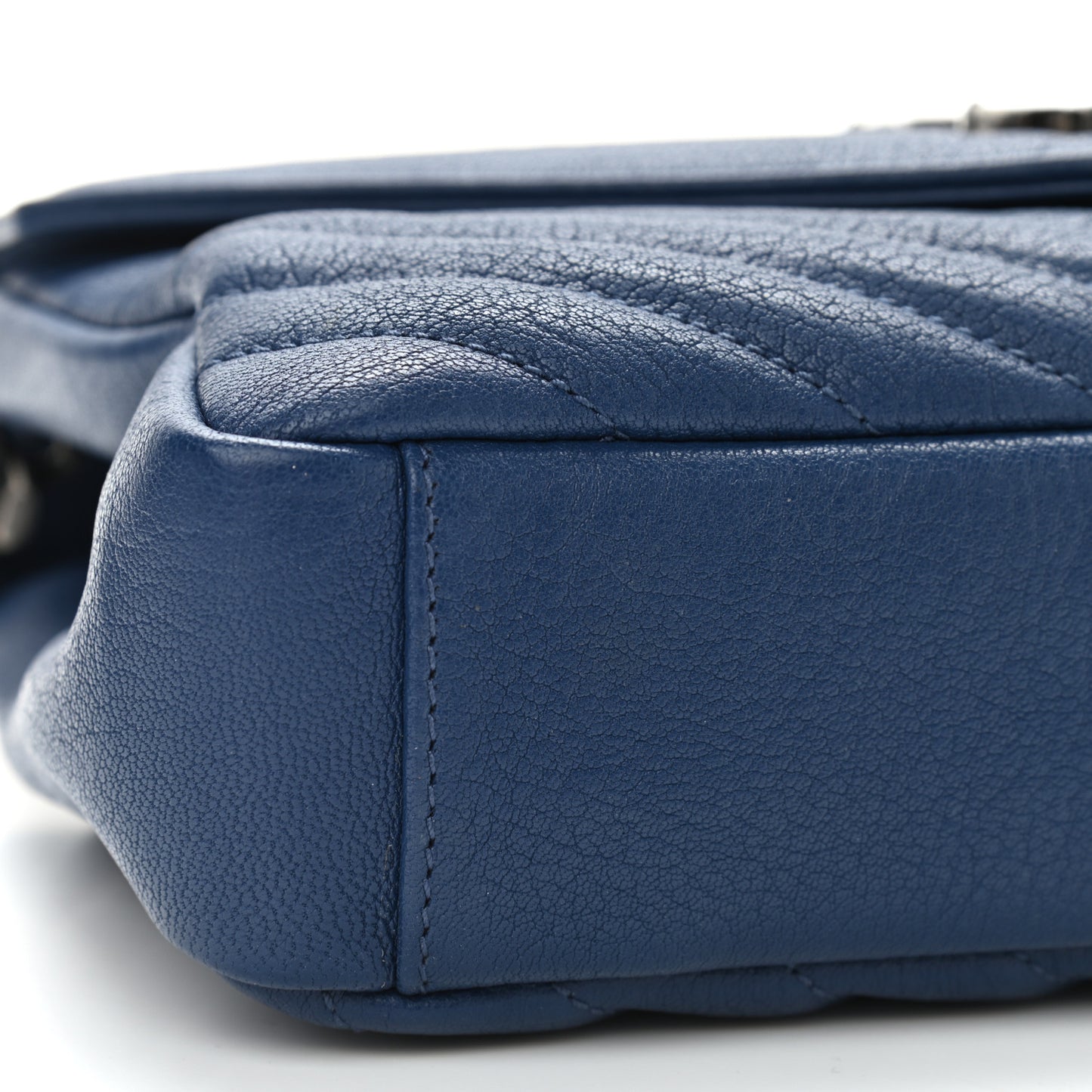 Sheepskin Matelasse Monogram Medium College Bag Navy