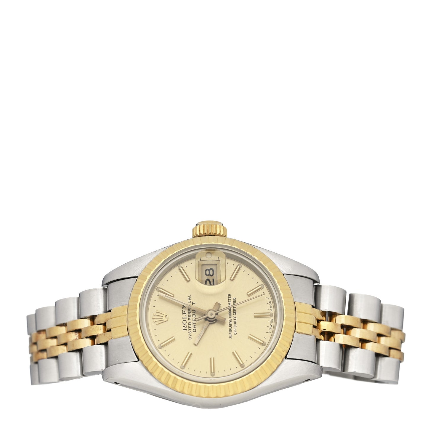 Stainless Steel 18K Yellow Gold 26mm Oyster Perpetual Datejust Watch Champagne 69173