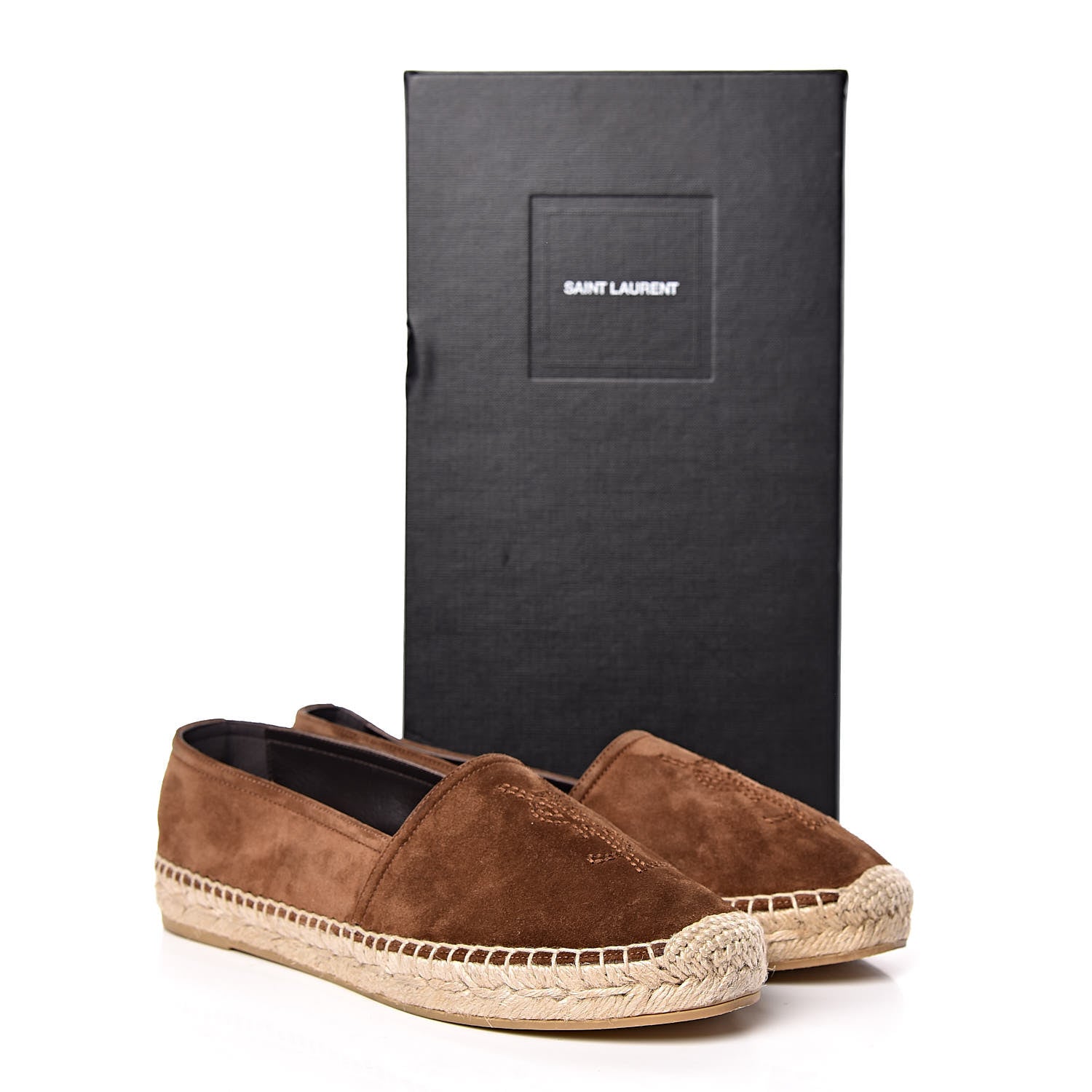 Saint Laurent Suede Monogram Espadrilles 36 Brown 11 of 11