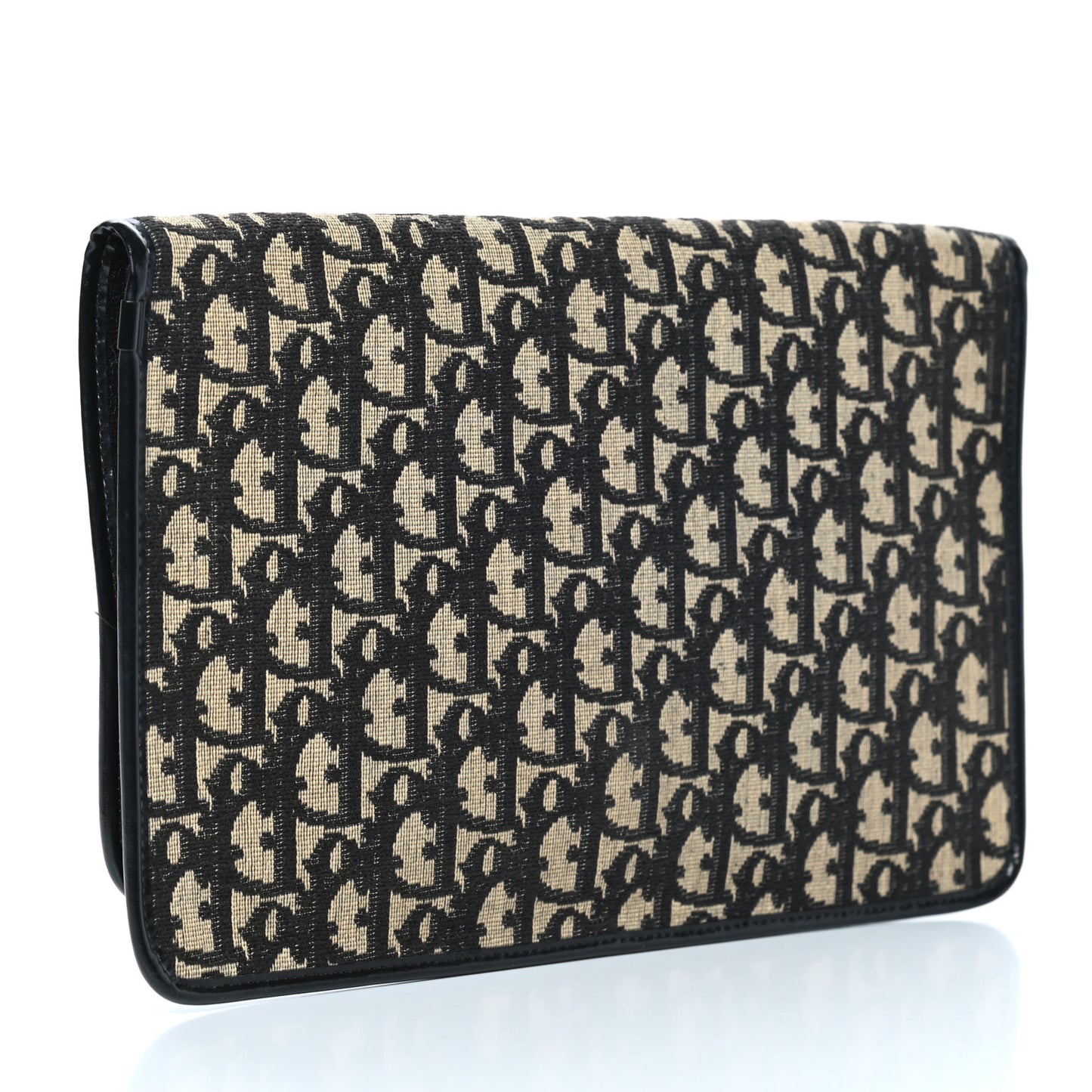 Monogram Flap Clutch Navy Blue